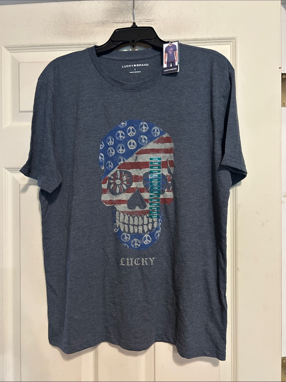 Lucky Brand Skull Graphic Short Sleeve Tee Size Large